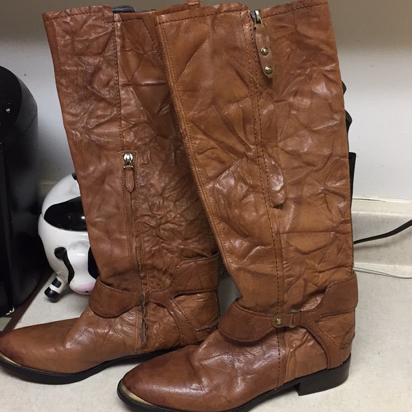 Sam Edelman Shoes - SAM EDELMAN TALL CRUSHED LEATHER BOOTS.WORN 1X EUC